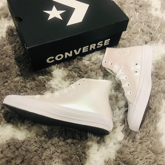iridescent white converse